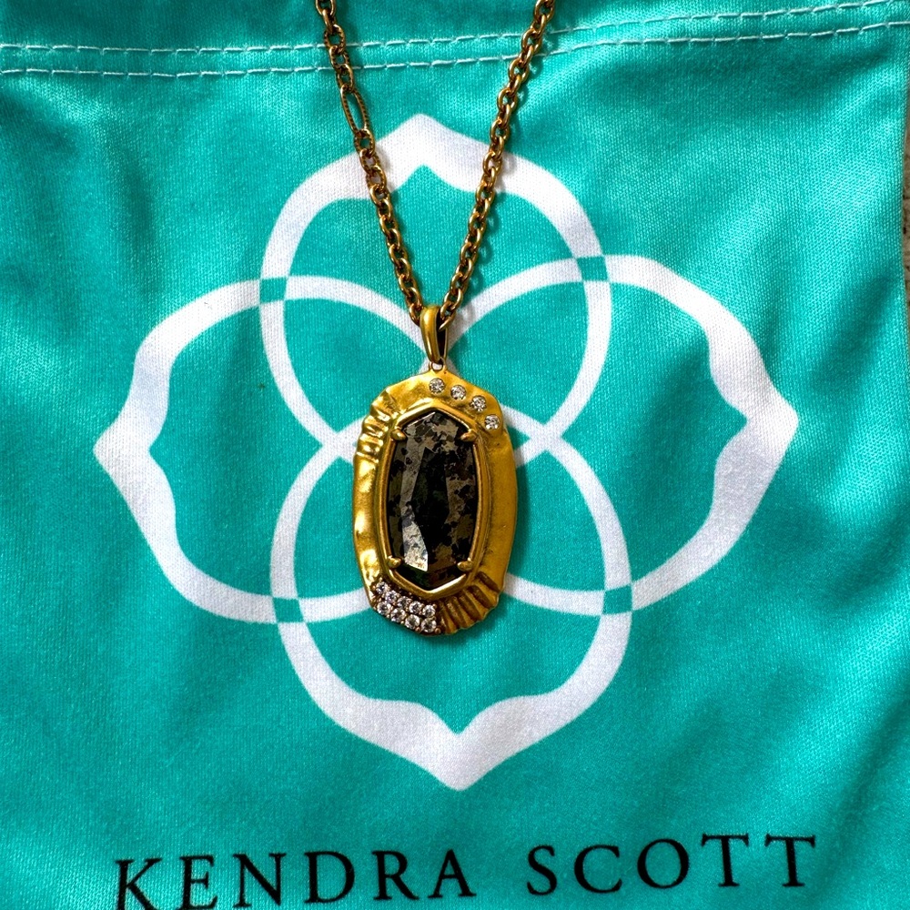 Kendra Scott Anna Necklace with Black Pyrite Pendant - Picture 5 of 10